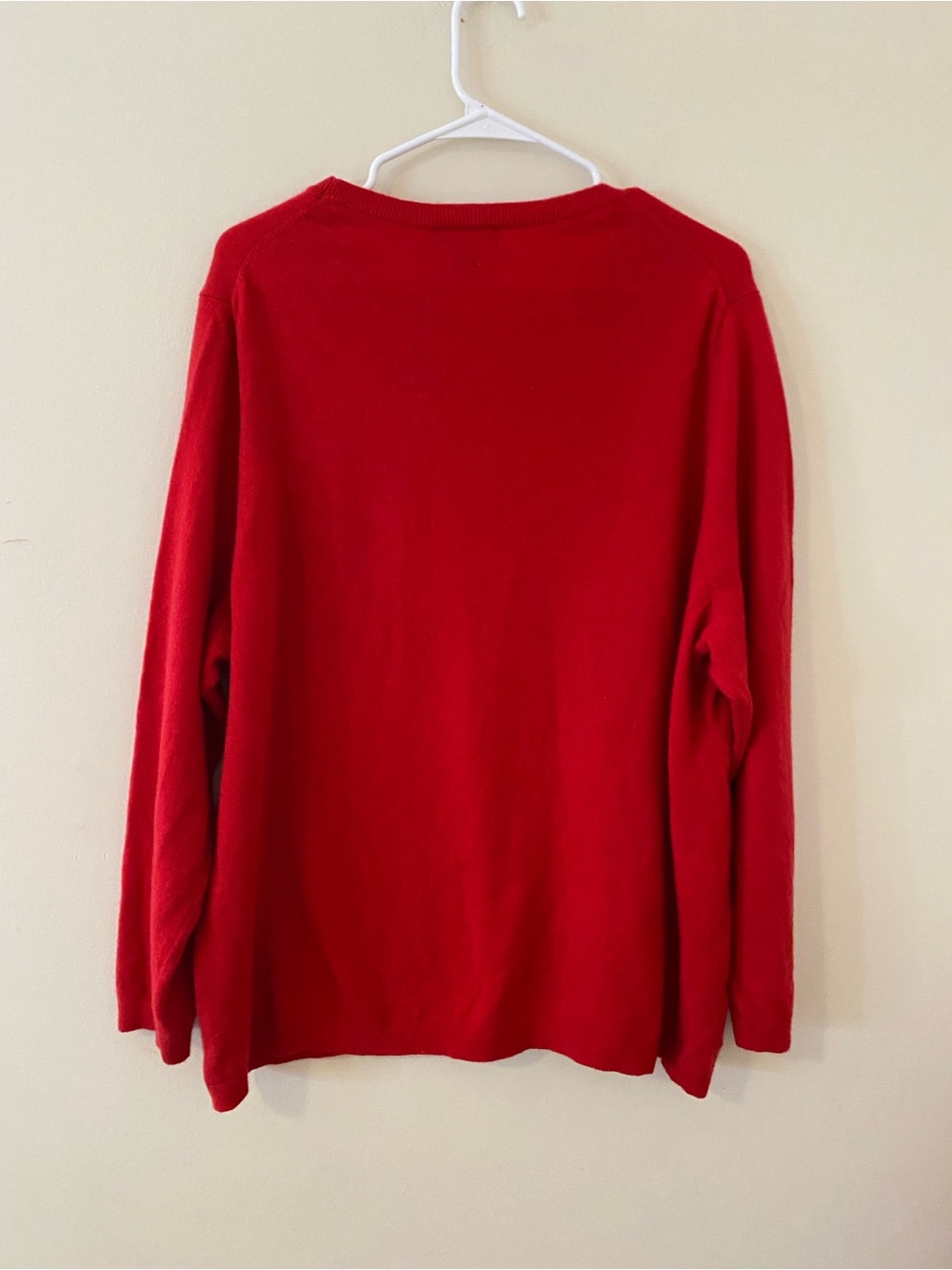 Lands' End 100% Cashmere Plus Crewneck Sweater bright red 3X - Picture 4 of 6
